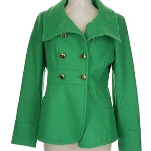Kenneth Cole New York Green Peacoat with Wool Fabric